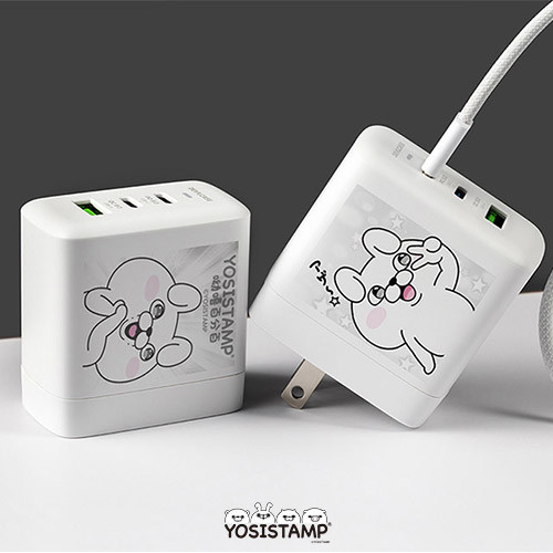 聯名正版授權 呦嘻百分百 DC-PRO70 3孔 氮化鎵70W PD超急速充電器 日常表情