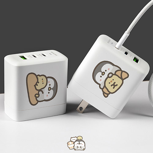 聯名正版授權 路易斯與布丁 DC-PRO70 3孔 氮化鎵70W PD超急速充電器 皮蛋和麵包