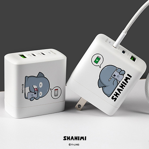 聯名正版授權 胖鯊魚鯊西米 DC-PRO70 3孔 氮化鎵70W PD超急速充電器 該充電囉！