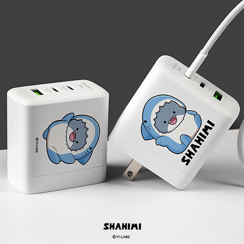 聯名正版授權 胖鯊魚鯊西米 DC-PRO70 3孔 氮化鎵70W PD超急速充電器 鯊魚裝