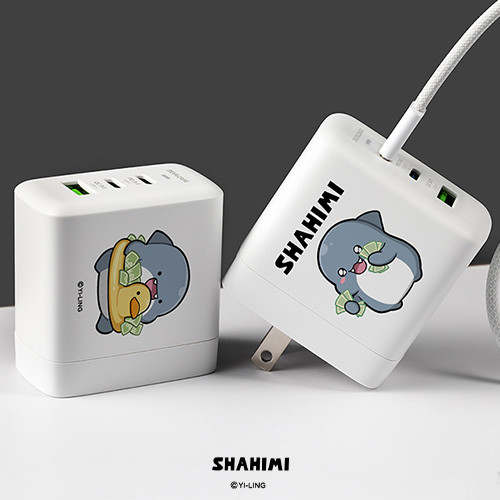 聯名正版授權 胖鯊魚鯊西米 DC-PRO70 3孔 氮化鎵70W PD超急速充電器 撈金鯊鯊