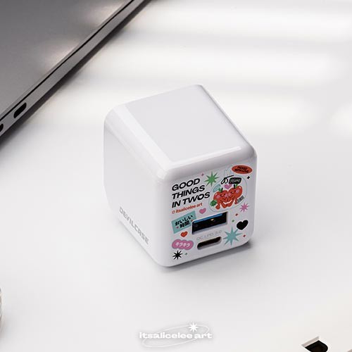 聯名正版授權 itsalicelee art 氮化鎵超急速PD充電器 好事成雙