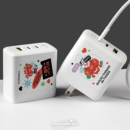 聯名正版授權 itsalicelee art DC-PRO70 3孔 氮化鎵70W PD超急速充電器 好事成雙