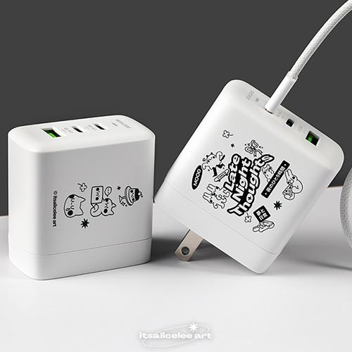 聯名正版授權 itsalicelee art DC-PRO70 3孔 氮化鎵70W PD超急速充電器 白日夢收集所